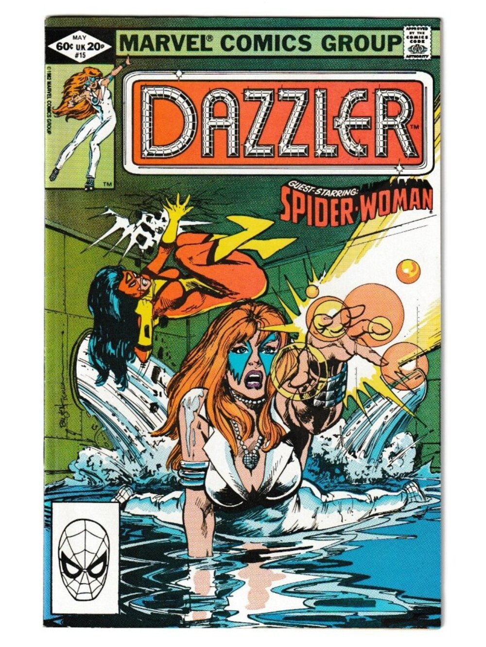 Vintage Dazzler #15 Comic Book | May 1982 Marvel Comics | Guest Starring Spider-